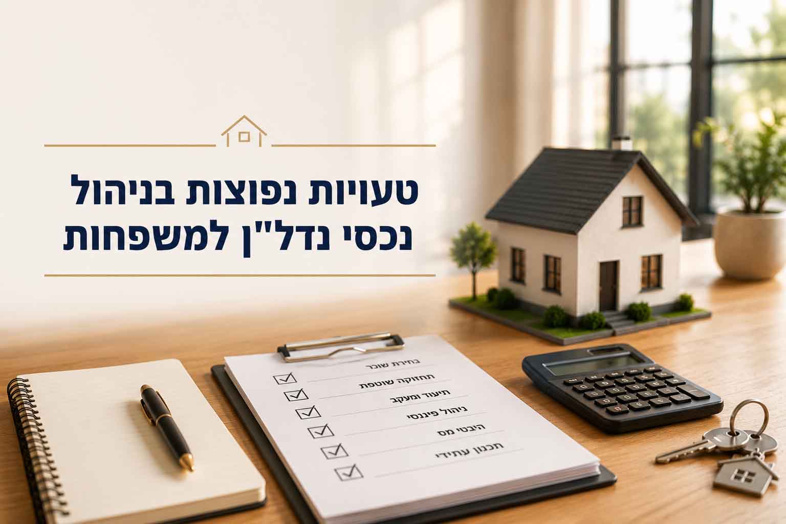 בדיקת ניהול נכסי נדל"ן למשפחות - מעקב אחר הוצאות, תחזוקה ותכנון פיננסי של נכסים