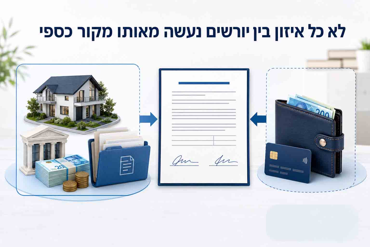 ההבדל בין חלוקת נכסי העיזבון לבין תשלום מכסף פרטי בהסכם בין יורשים