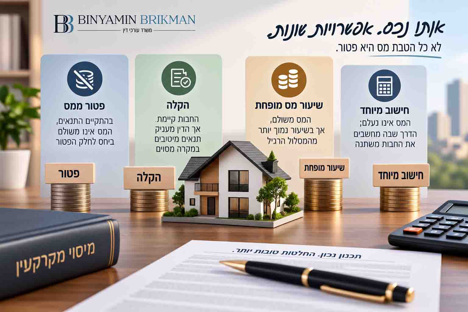ארבע בדיקות לפני הסתמכות על פטור או הקלה במיסוי מקרקעין